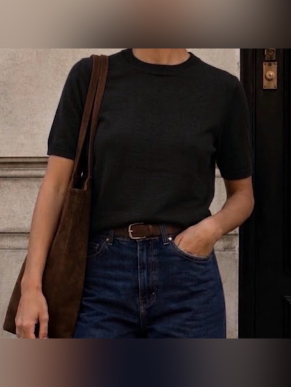 Vintage Kevo Black 100% Silk Knit Short Sleeve Sweater Top L Soft Luxe 90s
